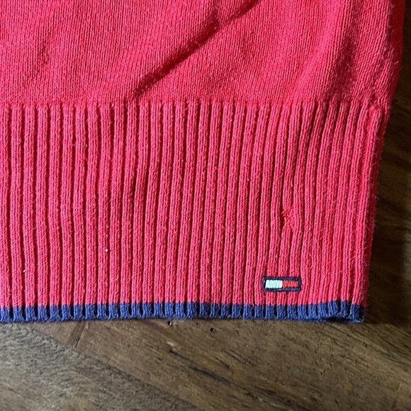 VTG 2002 tommy jeans red sweater vest vneck adult XL Tommy Hilfiger - Picture 4 of 8
